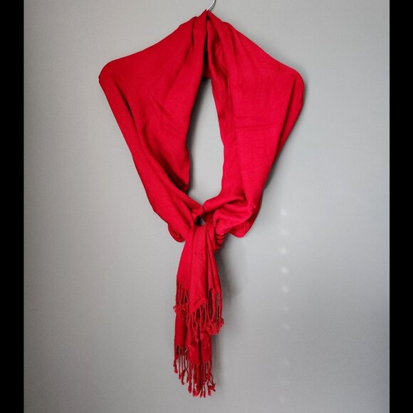 Red Jumbo Pashmina Wrap Scarf - Picture 1 of 7